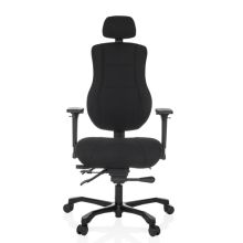 24 HOURS BASIC Tejido - Silla giratoria XXL Negro