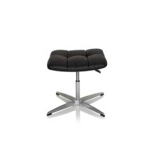 SARANTO Taburete | Piel sintética - taburete tapizado Negro