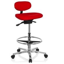 WORK MF - Silla de mostrador rojo
