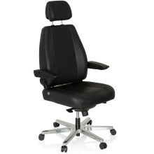 24 HOURS | Cuero - Silla giratoria XXL Negro