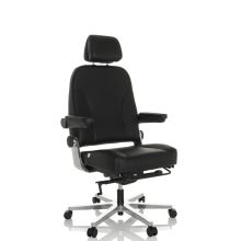 24 HOURS F | Cuero - Silla giratoria XXL Negro