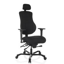 24 HOURS BASIC Tejido - Silla giratoria XXL Negro
