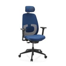 Skandis Pro | con reposacabezas | Estructura: Negro - Silla de oficina profesional Azul / Negro