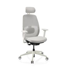 Skandis Pro | con reposacabezas | Estructura: Blanco - Silla de oficina profesional Gris / Blanco