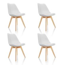 SCANDI paquete de 4 - Silla nórdica Blanco