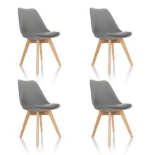 SCANDI paquete de 4 - Silla nórdica Gris