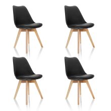 SCANDI paquete de 4 - Silla nórdica Negro