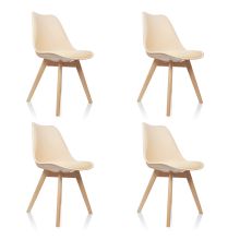 SCANDI paquete de 4 - Silla nórdica Beige