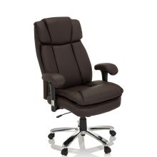 BUILDER XXL I | Cuero sintético - Silla giratoria XXL marrón oscuro