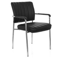 SOMOS V Piel sintética - Silla de cuatro patas Negro