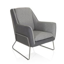 LAGUN | 1 plaza - Sillón tapizada Gris claro / Gris oscuro