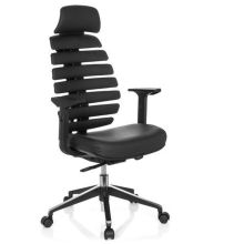ERGO LINE II PRO | Cuero - Silla de oficina profesional Negro