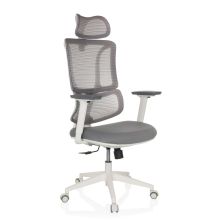 ERGOMY W | Tejido / Malla | Estructura: Blanco - Silla de oficina profesional Gris