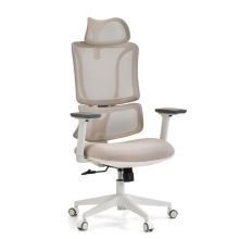 ERGOMY W | Tejido / Malla | Estructura: Blanco - Silla de oficina profesional Beige