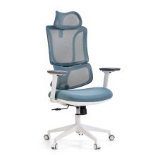 ERGOMY W | Tejido / Malla | Estructura: Blanco - Silla de oficina profesional Azul