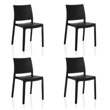 T37 V paquete de 4 - Silla de exterior Negro