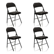 TUDELA paquete de 4 - Silla plegable Negro