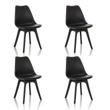 SCANDI P paquete de 4 - Silla nórdica Negro