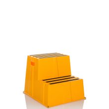 TIO-E2 | Escalera plegable - 2 peldaños - Taburete bajo Amarillo