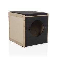 KITTY PAWBOX 2 - Casa para gatos Negro/Roble