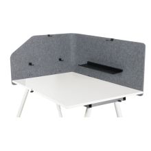 FLEXMIUT T TOP | Tabique acústico | 160 cm - Separador de mesa Gris