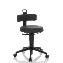 TOP WORK FLEX PU Piel sintética - Taburete giratorio Negro