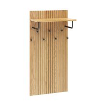 LINNO SPACE - Perchero de pared Roble/Negro