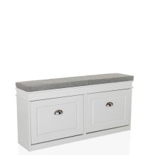 ESTHA I - Armario zapatero Blanco/Gris