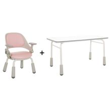 KID GRO SET R | Set de iniciación con escritorio y silla infantil - Silla para niños Rosa