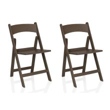 TRAVANO 1 paquete de 2 - Silla de exterior Marrón